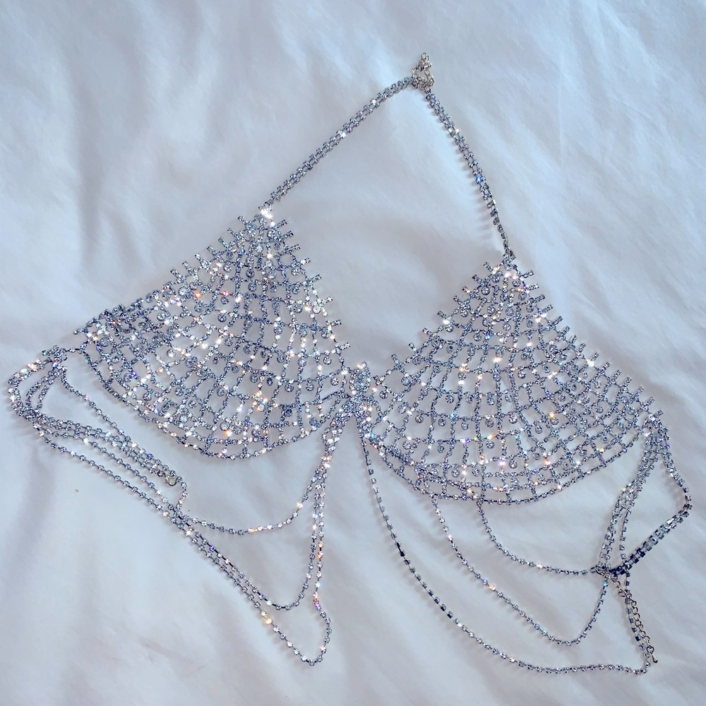 Sparkly Chain Halter Top